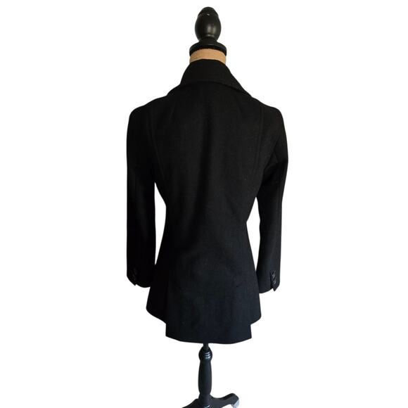 J Crew solid black double breasted peacoat with pockets, size xs - Picture 2 of 3
